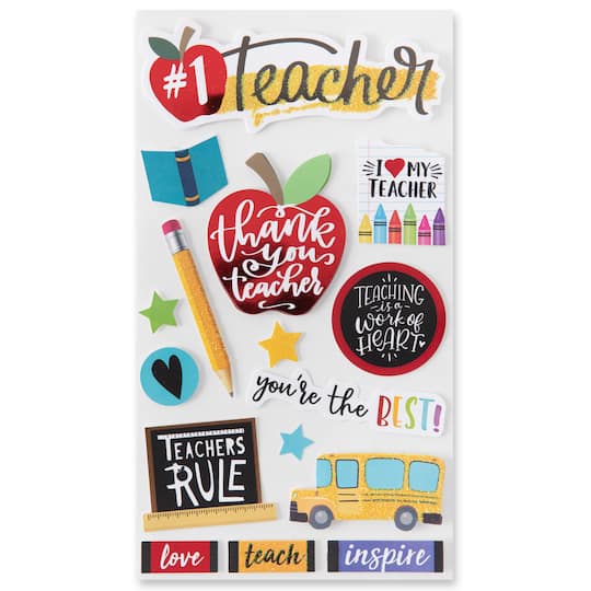 12 Pack: Teacher Stickers by Recollections™